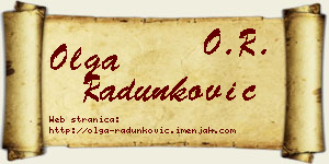 Olga Radunković vizit kartica
